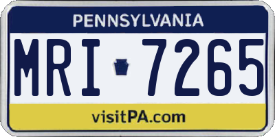 PA license plate MRI7265