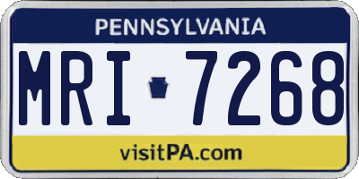 PA license plate MRI7268