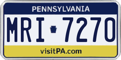 PA license plate MRI7270