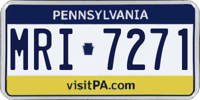 PA license plate MRI7271