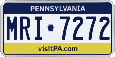 PA license plate MRI7272