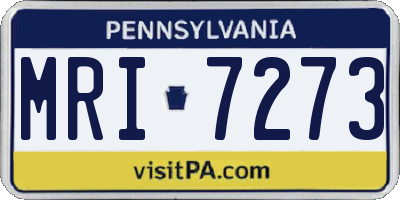 PA license plate MRI7273