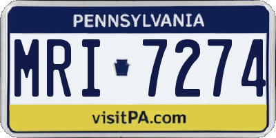 PA license plate MRI7274