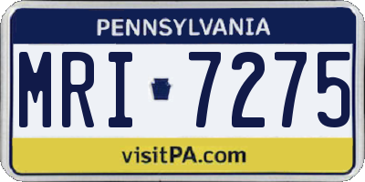 PA license plate MRI7275