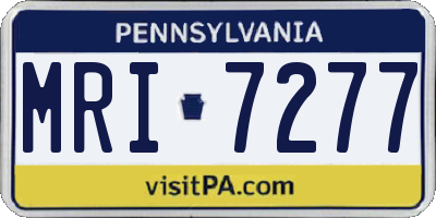 PA license plate MRI7277