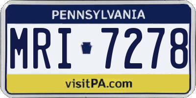 PA license plate MRI7278