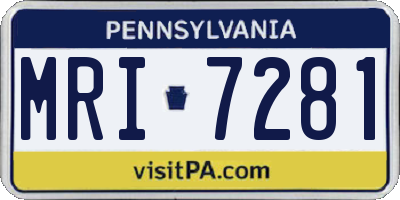 PA license plate MRI7281
