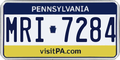PA license plate MRI7284