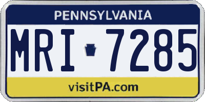 PA license plate MRI7285