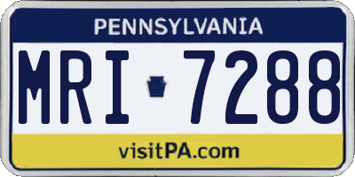 PA license plate MRI7288