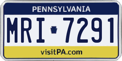 PA license plate MRI7291