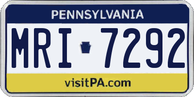 PA license plate MRI7292