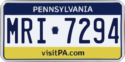 PA license plate MRI7294