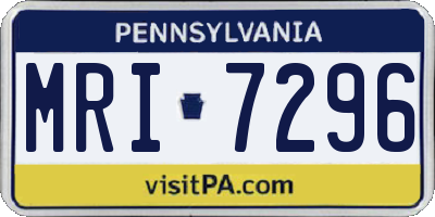 PA license plate MRI7296