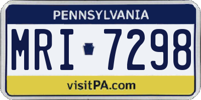 PA license plate MRI7298