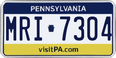 PA license plate MRI7304