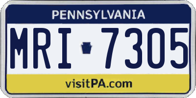 PA license plate MRI7305