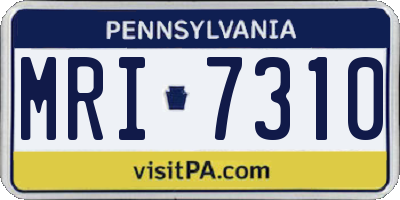 PA license plate MRI7310