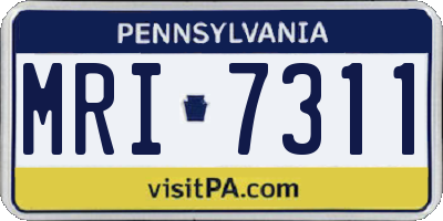 PA license plate MRI7311