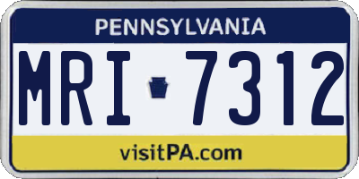 PA license plate MRI7312