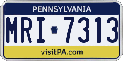 PA license plate MRI7313