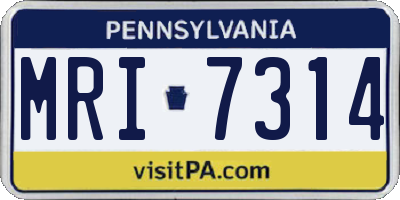 PA license plate MRI7314