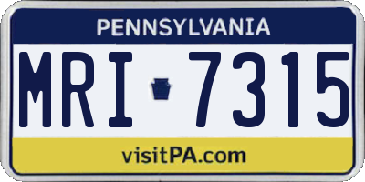 PA license plate MRI7315