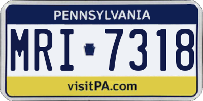 PA license plate MRI7318