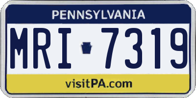 PA license plate MRI7319