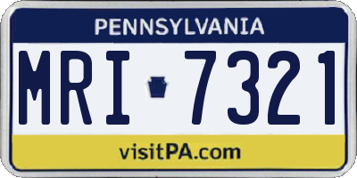 PA license plate MRI7321