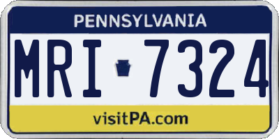 PA license plate MRI7324