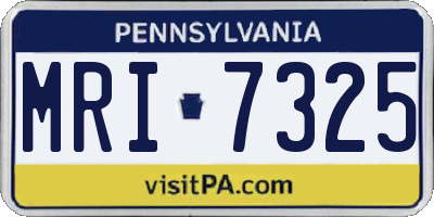 PA license plate MRI7325