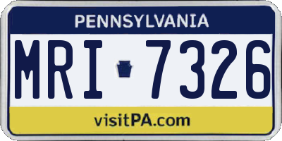 PA license plate MRI7326