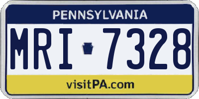 PA license plate MRI7328