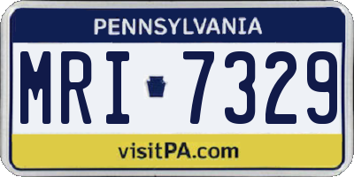 PA license plate MRI7329