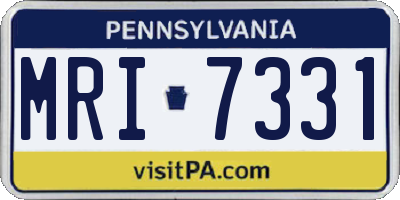 PA license plate MRI7331