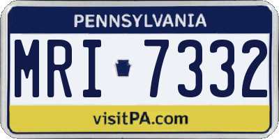 PA license plate MRI7332