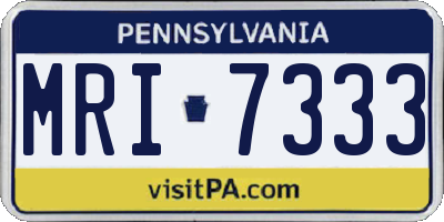 PA license plate MRI7333