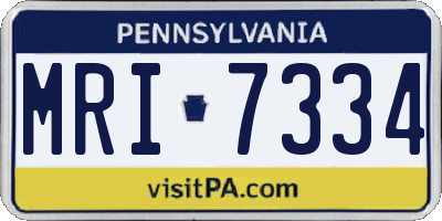 PA license plate MRI7334