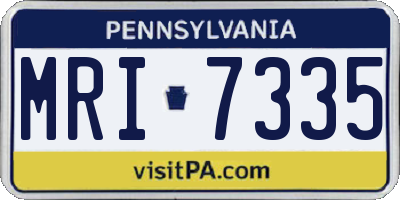 PA license plate MRI7335