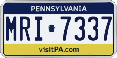 PA license plate MRI7337