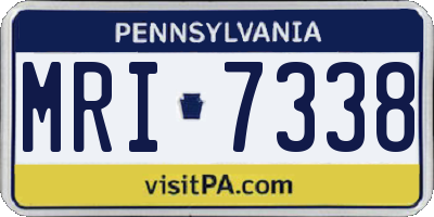 PA license plate MRI7338