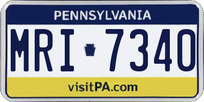 PA license plate MRI7340