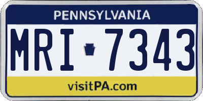 PA license plate MRI7343
