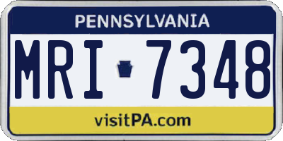 PA license plate MRI7348