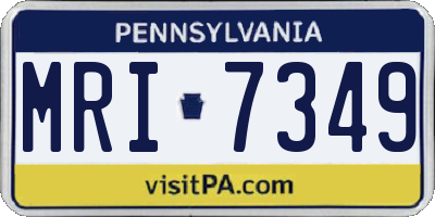 PA license plate MRI7349