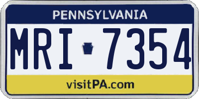 PA license plate MRI7354
