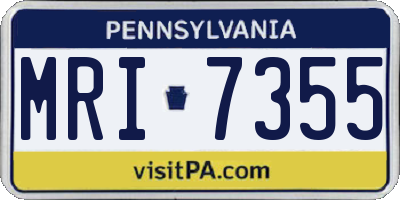 PA license plate MRI7355