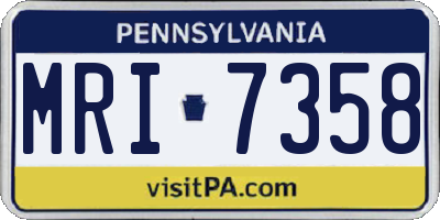 PA license plate MRI7358
