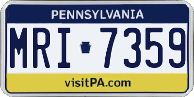 PA license plate MRI7359